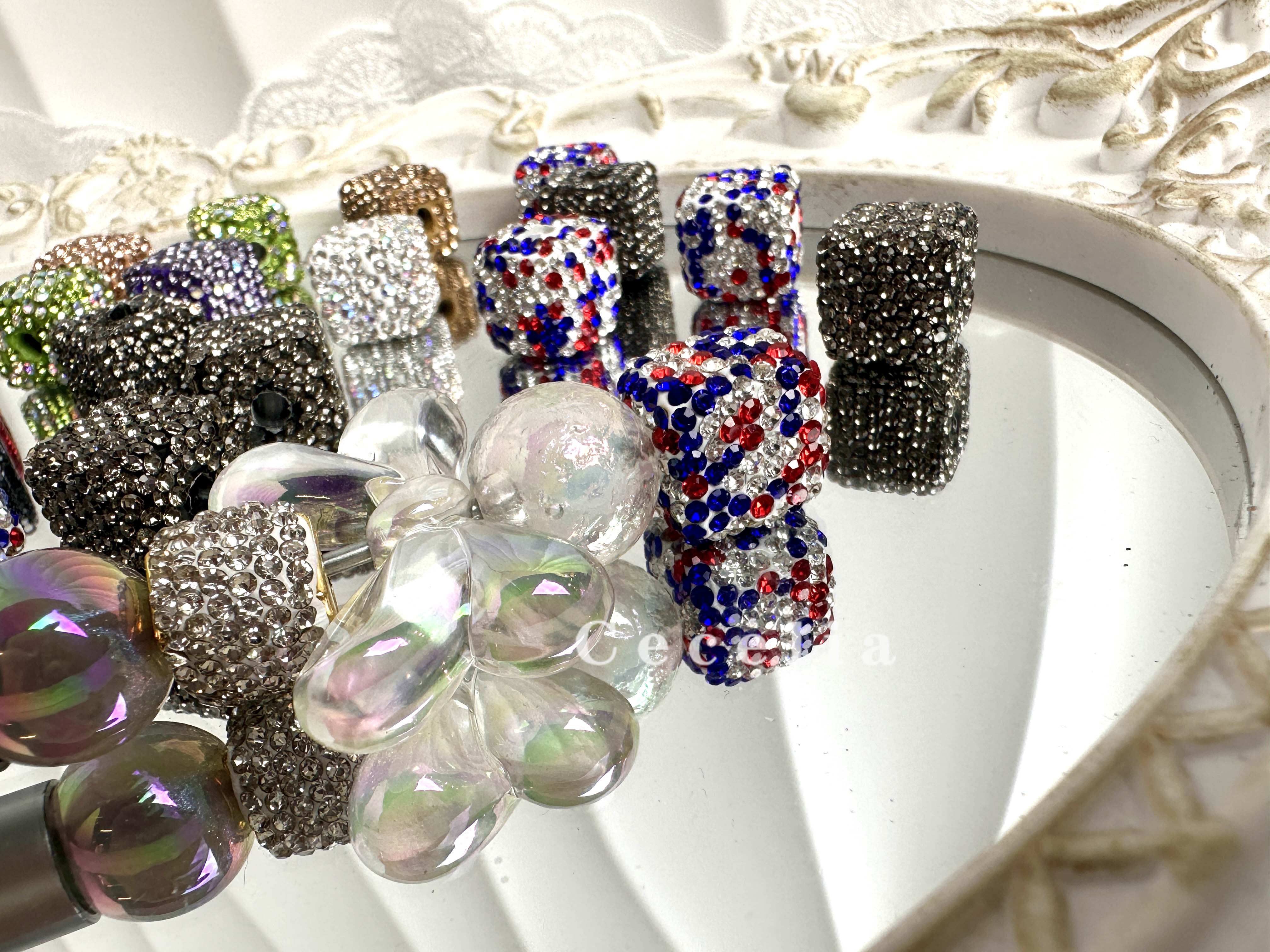 Rhinestone Beads for DIY Pen or DIY Phone Chain Key Chain Bracelet Necklace#RB1611#