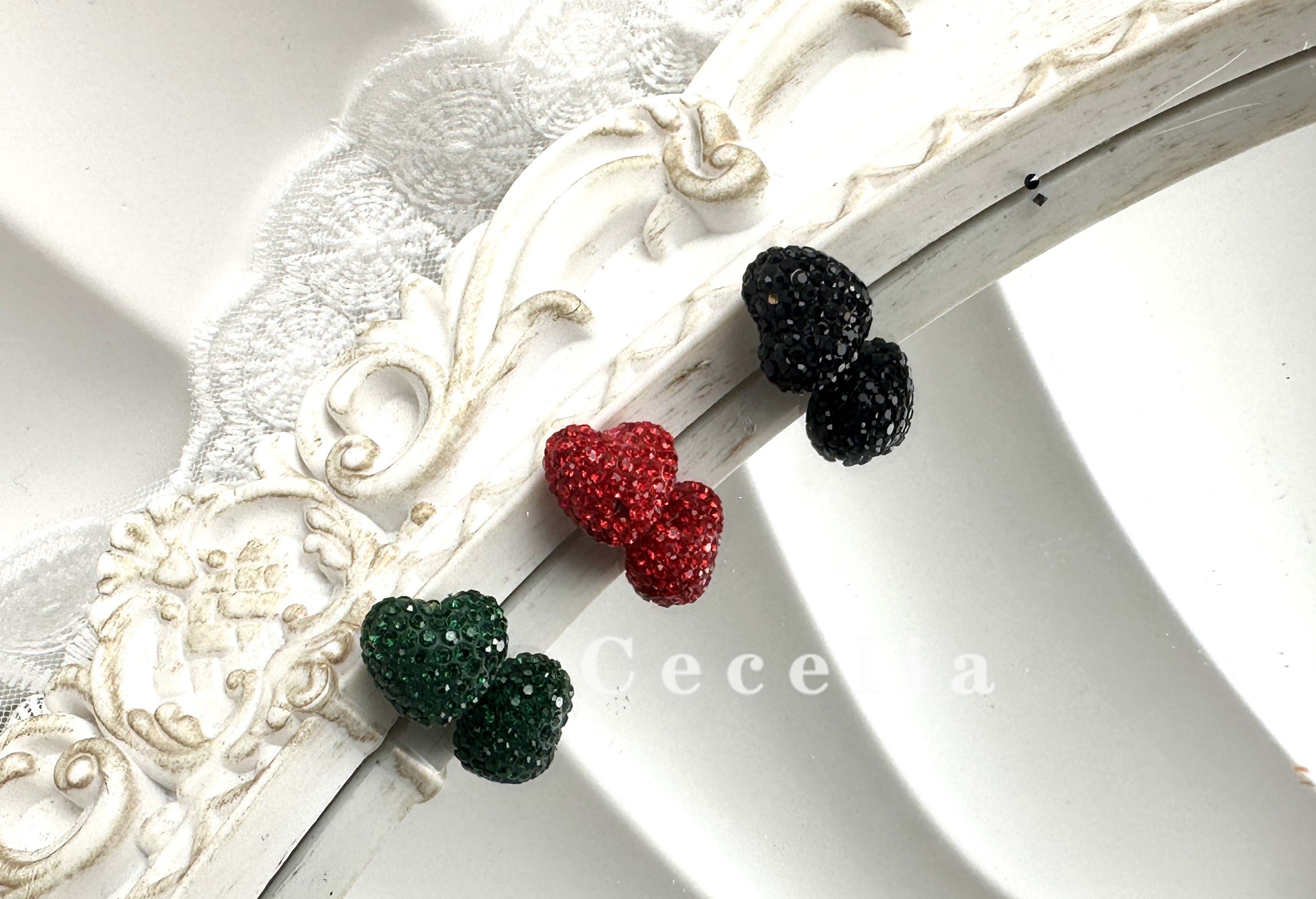 Rhinestone Beads for DIY Pen or DIY Phone Chain Key Chain Bracelet Necklace Heart Beads #RB1612#